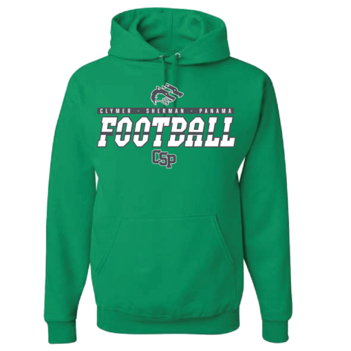 CSP Football - Cotton Hooded Sweatshirt - Kelly - Image 2