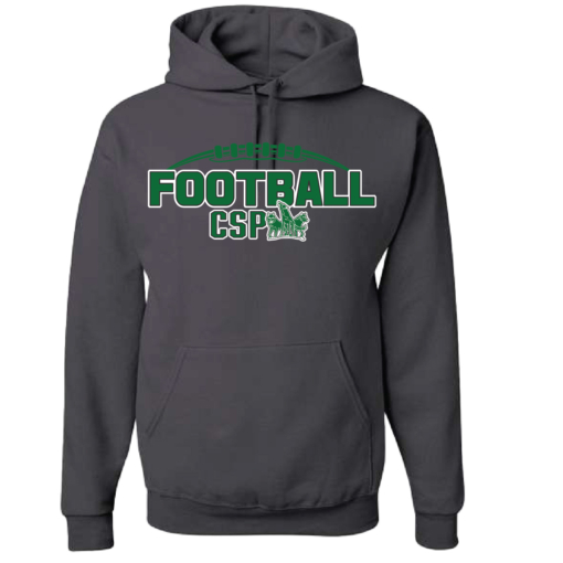 CSP Football - Cotton Hooded Sweatshirt - Charcoal - Image 2