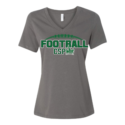 CSP Football - Ladies V Neck Bella Short Sleeve Shirt - Ashphalt