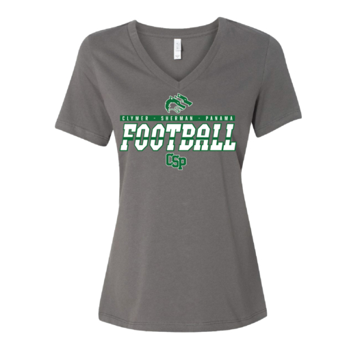 CSP Football - Ladies V Neck Bella Short Sleeve Shirt - Ashphalt - Image 2