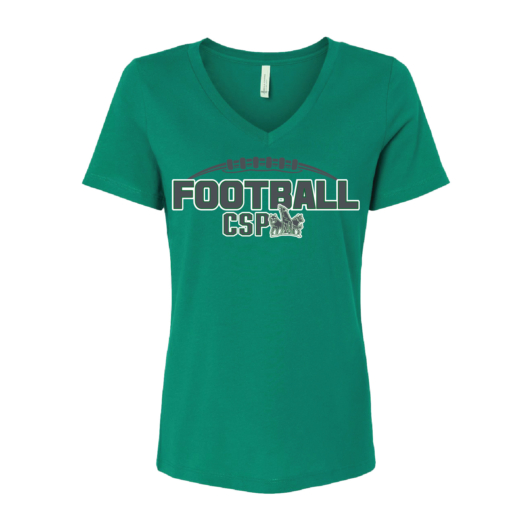 CSP Football - Ladies V Neck Bella Short Sleeve Shirt - Kelly - Image 2