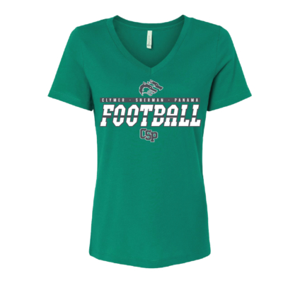 CSP Football - Ladies V Neck Bella Short Sleeve Shirt - Kelly