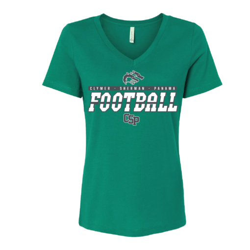 CSP Football - Ladies V Neck Bella Short Sleeve Shirt - Kelly