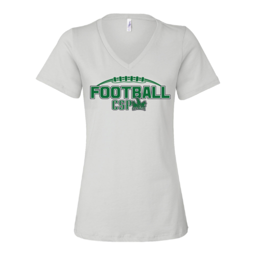 CSP Football - Ladies V Neck Bella Short Sleeve Shirt - White - Image 2