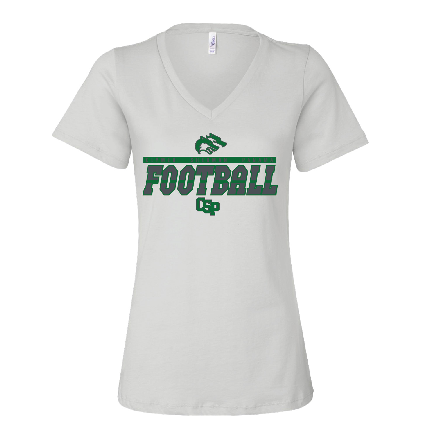 CSP Football – Ladies V Neck Bella Short Sleeve Shirt – White product image