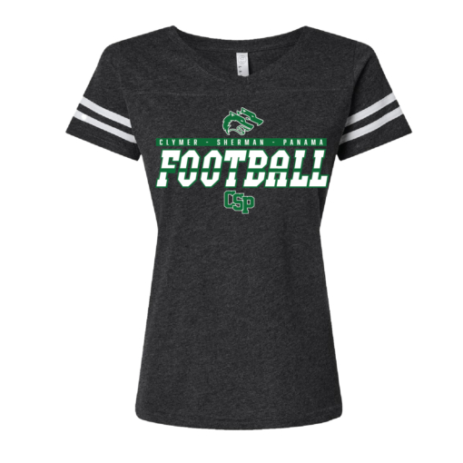 CSP Football - Ladies Football V Neck Jersey T-Shirt - Dark Grey / White - Image 2