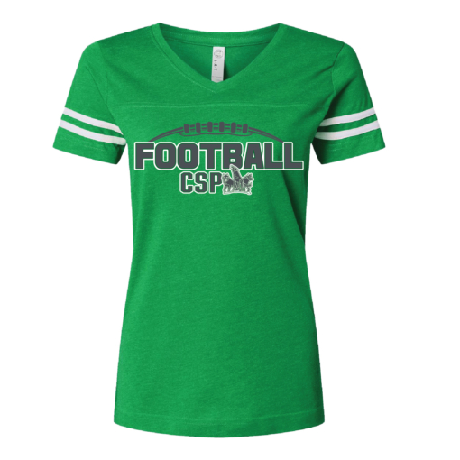 CSP Football - Ladies Football V Neck Jersey T-Shirt - Kelly/White - Image 2