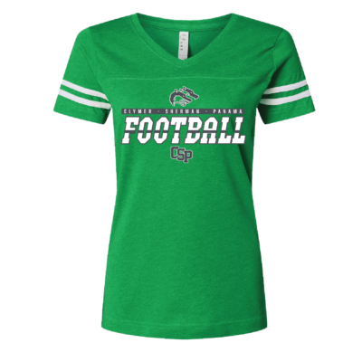 CSP Football – Ladies Football V Neck Jersey T-Shirt – Kelly/White product image