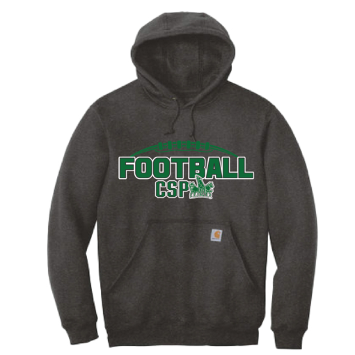 CSP Football - Carhartt Midweight Hooded Sweatshirt - Carbon Heather - Image 2