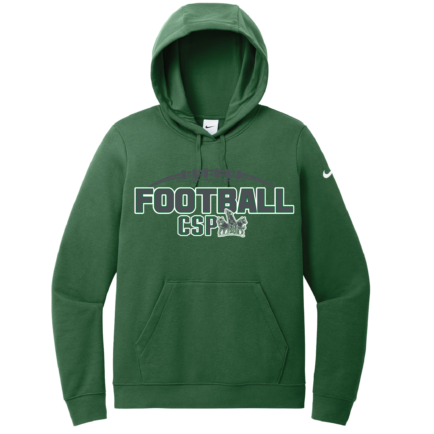 CSP Football – Ladies Nike Club Cotton Hooded Sweatshirt – Gorge Green product image