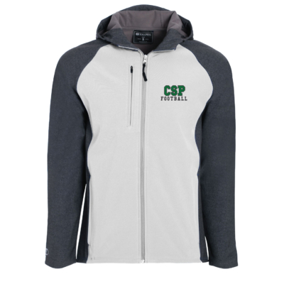 CSP Football - Raider Softshell Jacket - White / Carbon - EMBROIDERED