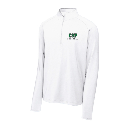 CSP Football - Poly Spandex Quarter Zip White - EMBROIDERED