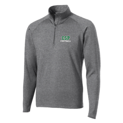 CSP Football - Poly Spandex Quarter Zip Charcoal Heather- EMBROIDERED