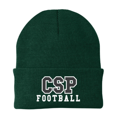 CSP Football - Port Knit Cap - Athletic Green EMBROIDERED