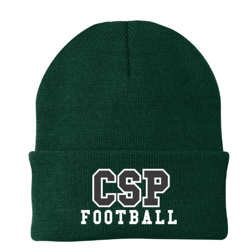 CSP Football - Port Knit Cap - Athletic Green EMBROIDERED