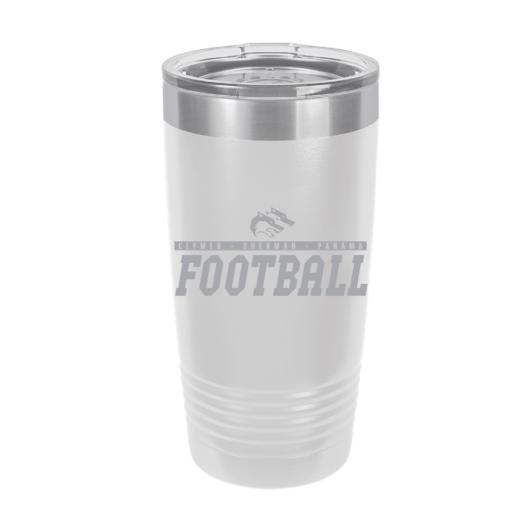 CSP Football - White 20 oz Tumbler-Engraved
