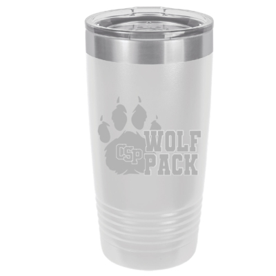 CSP Wolfpack Mini Football- 20 Oz White Tumbler – Engraved product image