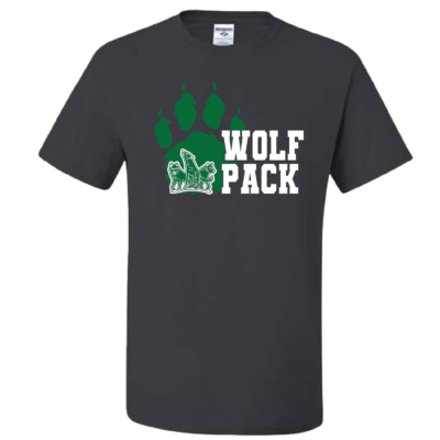 CSP Wolfpack Mini Football- Cotton Short Sleeve Shirt-Charcoal product image