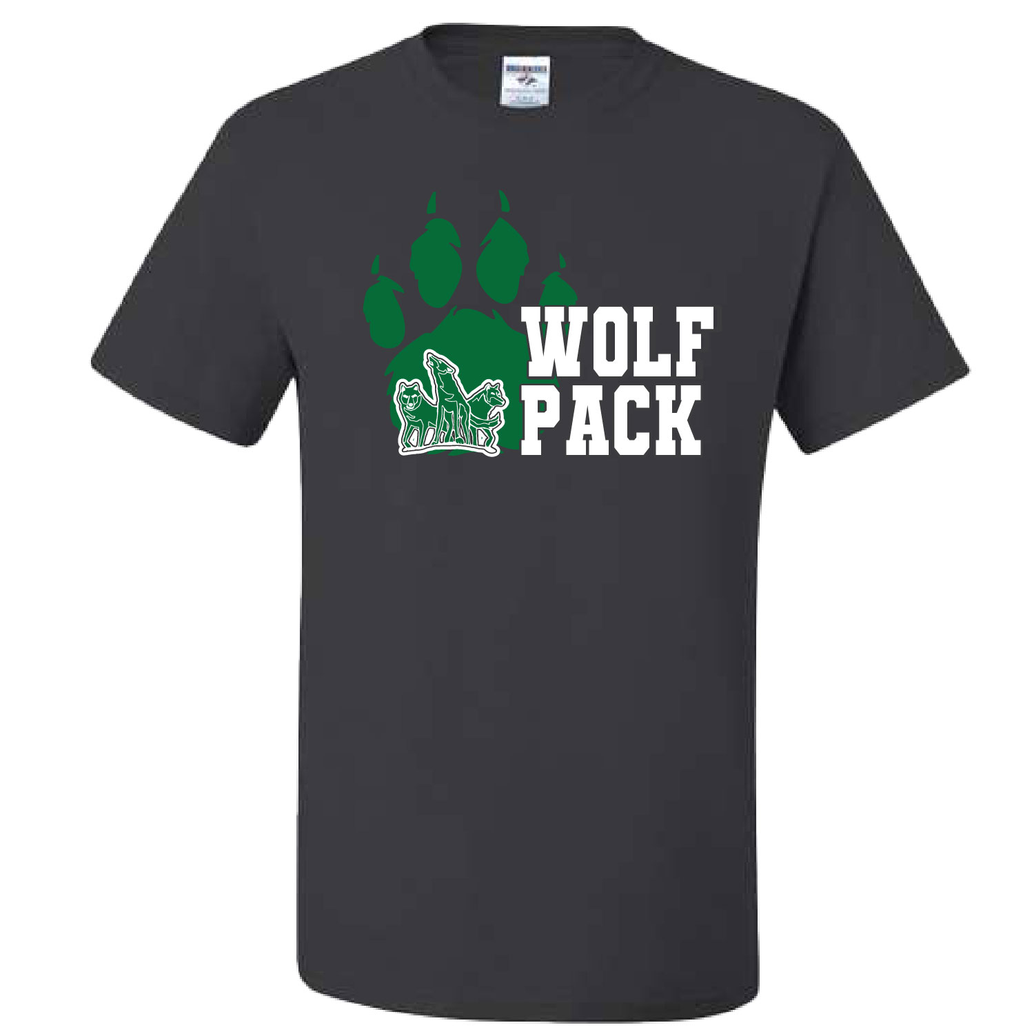CSP Wolfpack Mini Football- Cotton Short Sleeve Shirt-Charcoal product image