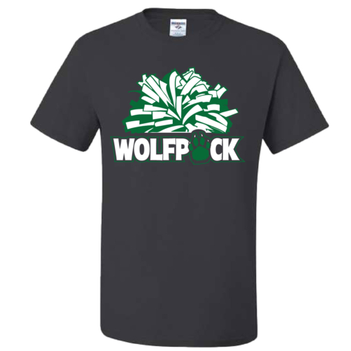 CSP Wolfpack Mini Football- Cotton Short Sleeve Shirt-Charcoal - Image 2