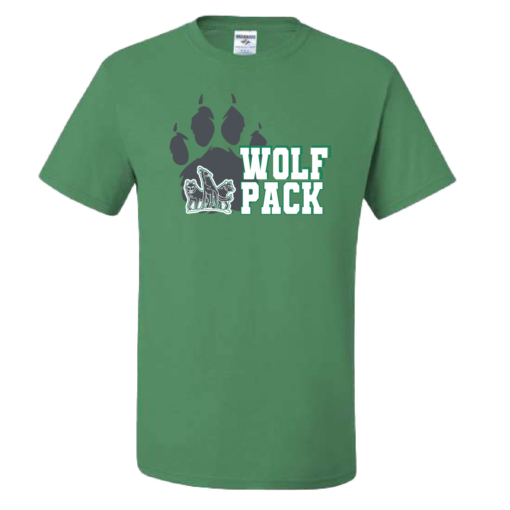 CSP Wolfpack Mini Football- Cotton Short Sleeve Shirt-Kelly - Image 2