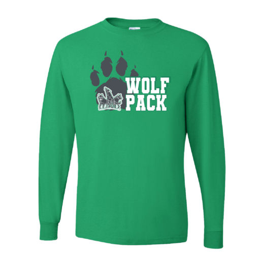 CSP Wolfpack Mini Football- Cotton Long Sleeve Shirt-Kelly - Image 2