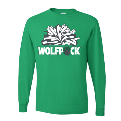 CSP Wolfpack Mini Football- Cotton Long Sleeve Shirt-Kelly