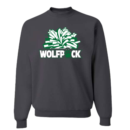 CSP Wolfpack Mini Football- Cotton Crew Sweatshirt-Charcoal - Image 2