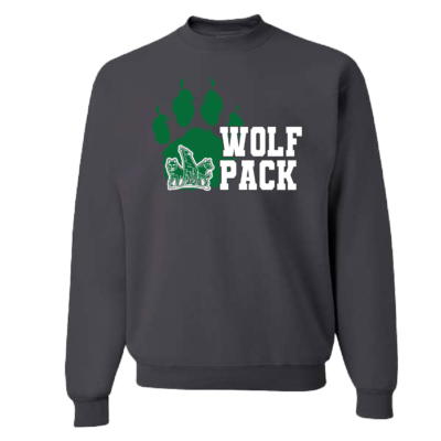 CSP Wolfpack Mini Football- Cotton Crew Sweatshirt-Charcoal product image