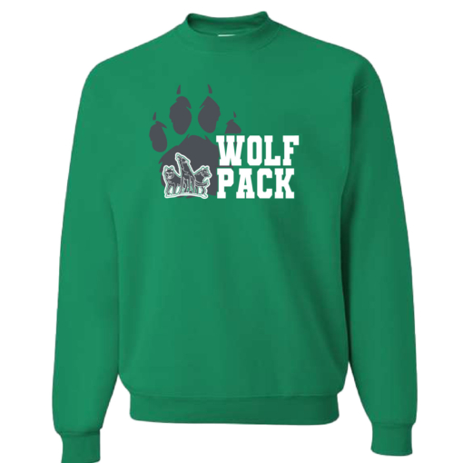 CSP Wolfpack Mini Football- Cotton Crew Sweatshirt-Kelly - Image 2