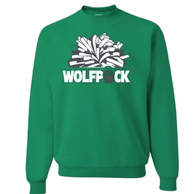 CSP Wolfpack Mini Football- Cotton Crew Sweatshirt-Kelly product image