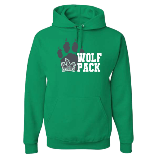 CSP Wolfpack Mini Football- Cotton Hooded Sweatshirt- Kelly - Image 2