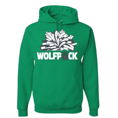 CSP Wolfpack Mini Football- Cotton Hooded Sweatshirt- Kelly product image