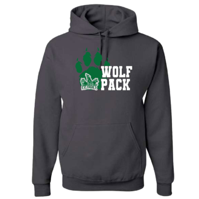CSP Wolfpack Mini Football- Cotton Hooded Sweatshirt- Charcoal product image