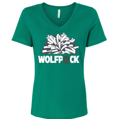 CSP Wolfpack Mini Football- Ladies Vneck Short Sleeve Shirt – Kelly product image