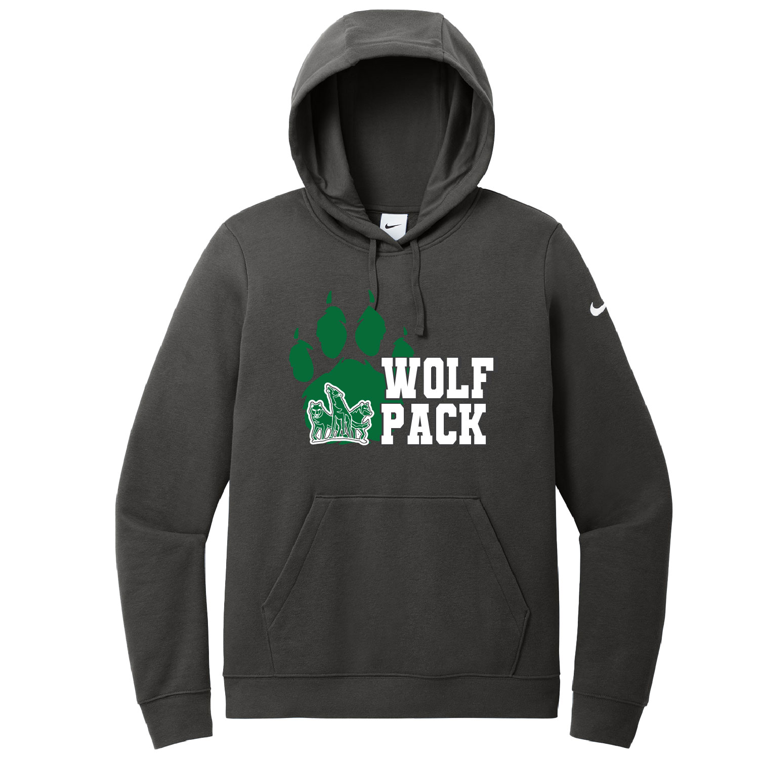 CSP Wolfpack Mini Football- Ladies Nike Club Cotton Hooded Sweatshirt – Anthracite product image