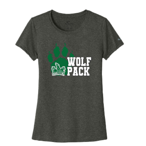 CSP Wolfpack Mini Football- Ladies Nike Legend Short Sleeve Shirt - Dark Grey - Image 2