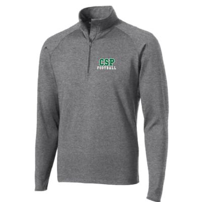 CSP Wolfpack Mini Football- Men’s Poly Spandex Quarter Zip Embroidered-Charcoal Heather product image