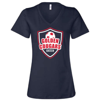 Golden Cougars Soccer – Ladies V-neck Short Sleeve Shirt product image