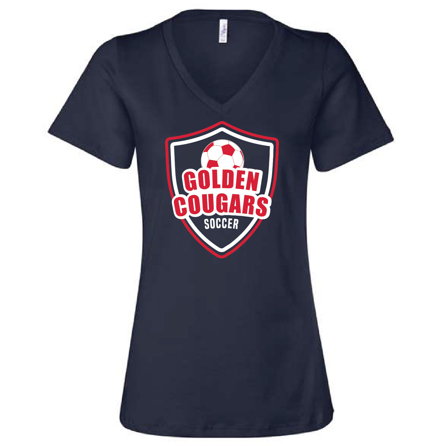 Golden Cougars Soccer – Ladies V-neck Short Sleeve Shirt product image