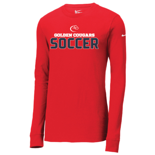 Golden Cougars Soccer NIKE DriFit Cotton/Poly Long Sleeve Shirt - Image 2