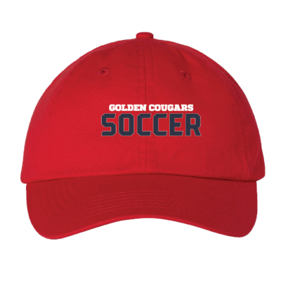Golden Cougars Soccer Unstructured Baseball Cap – RED EMBROIDERED product image