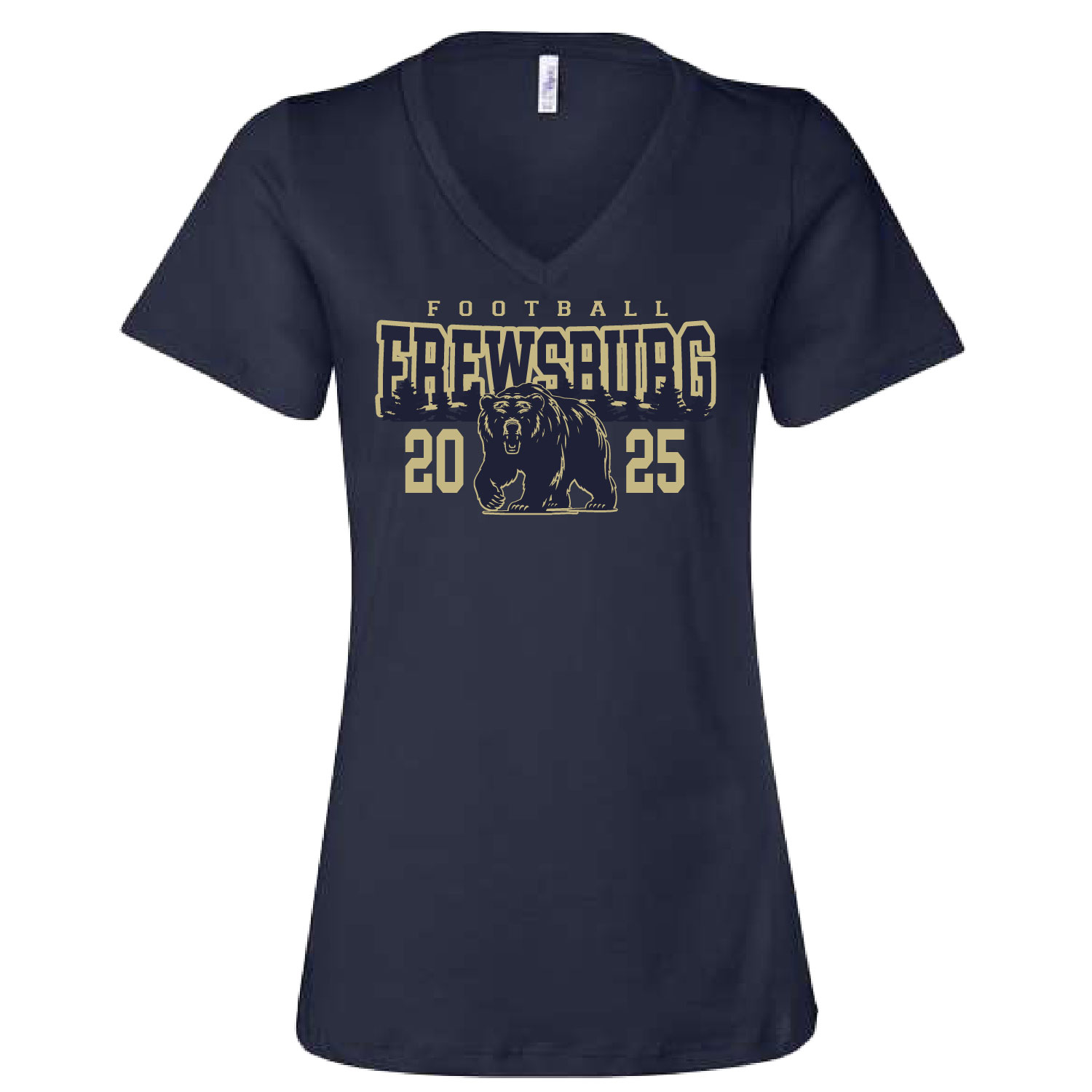 Frewsburg Football- Navy Ladies Cotton V-Neck product image