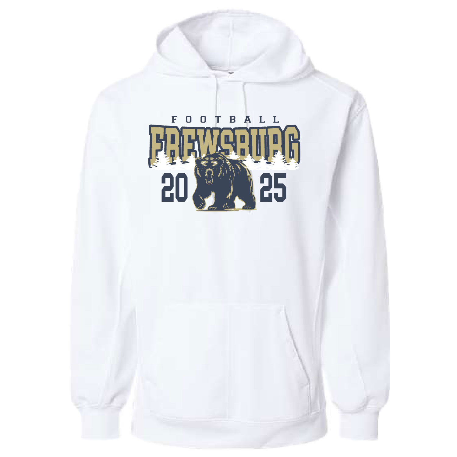 Frewsburg Football- White Poly Hooded Sweatshirt product image
