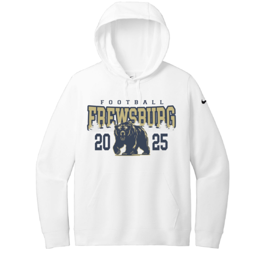 Frewsburg Football - Ladies Nike Club Fleece Hooded Sweatshirt - White