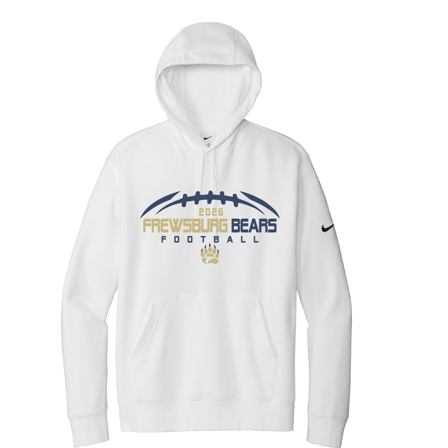 Frewsburg Football – Nike Club FleeceHooded Sweatshirt – White product image