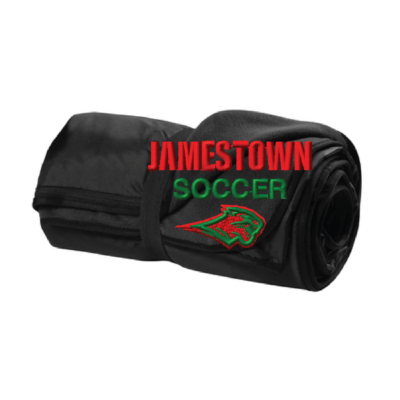 Jamestown Girls Soccer – Fleece and Poly Travel Blanket – Black EMBROIDERED product image