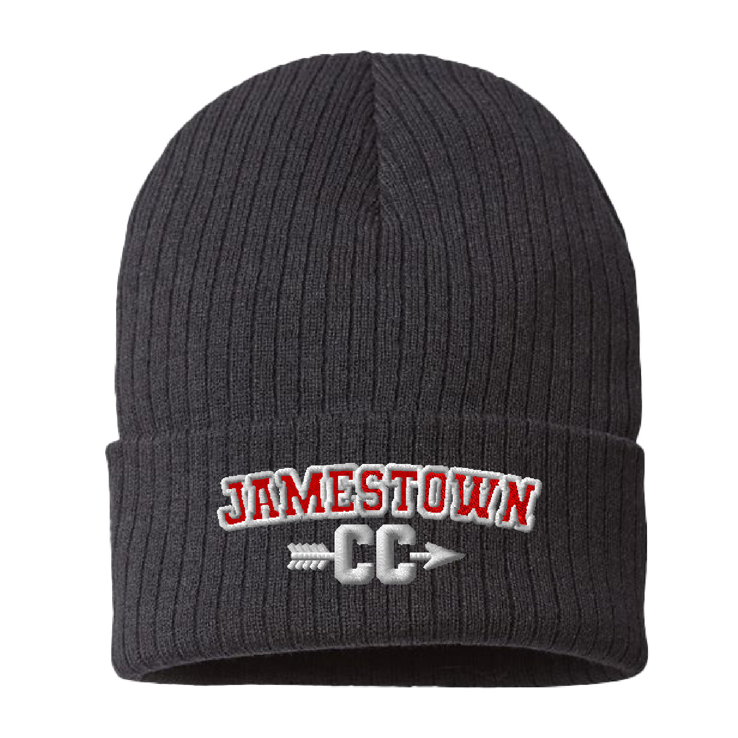 Jamestown Cross Country – Embroidered Atlantis Cuffed Beanie – Black product image