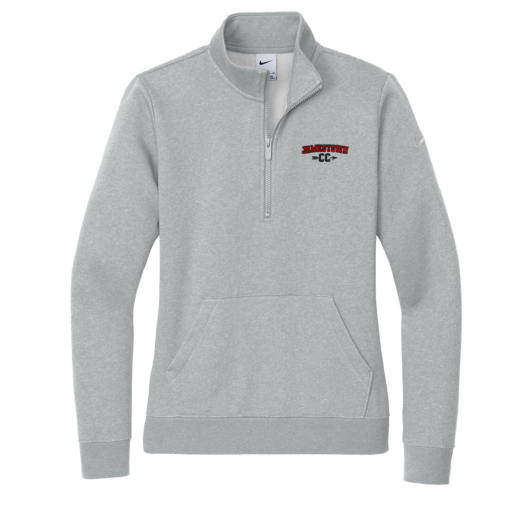 Jamestown Cross Country - Embroidered Ladies Nike Quarter Zip - Dark Gray Heather