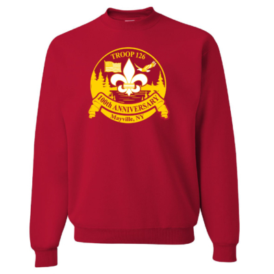 Mayville Boy Scouts – Cotton Crewneck Sweatshirt – Red product image